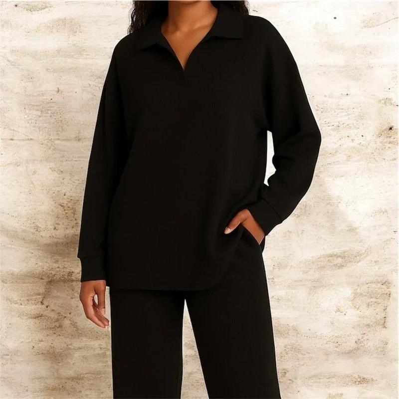 Dames zwarte lounge co ord twin set M oversize huispak, Verzenden, Zo goed als nieuw, Maat 38/40 (M), Zwart
