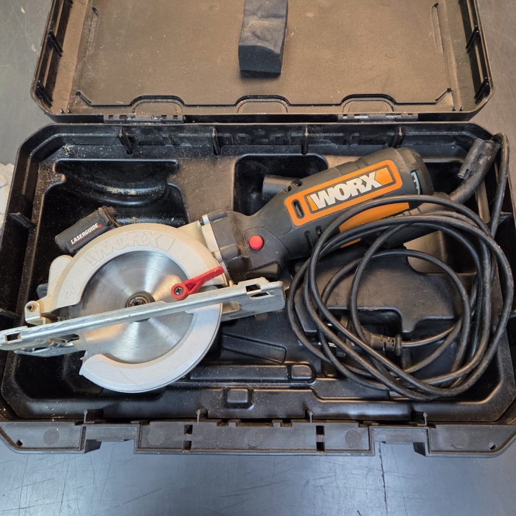 WORX Mini handcirkelzaag XL WX427 | nwpr 127 euro, Doe-het-zelf en Verbouw, Gereedschap | Zaagmachines, Worx, Gebruikt, Support@worx.com