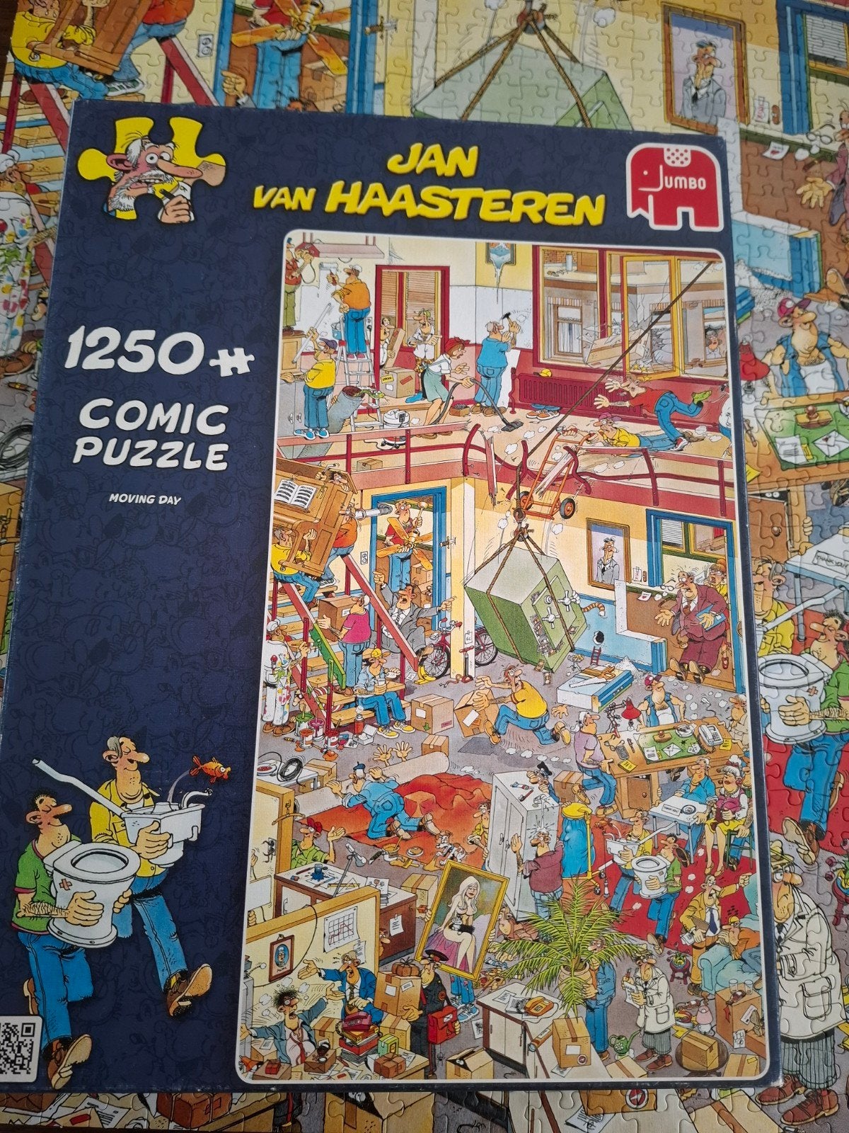 Jan van Haasteren puzzel, 1250, moving day, Ophalen of Verzenden, 500 t/m 1500 stukjes, Zo goed als nieuw