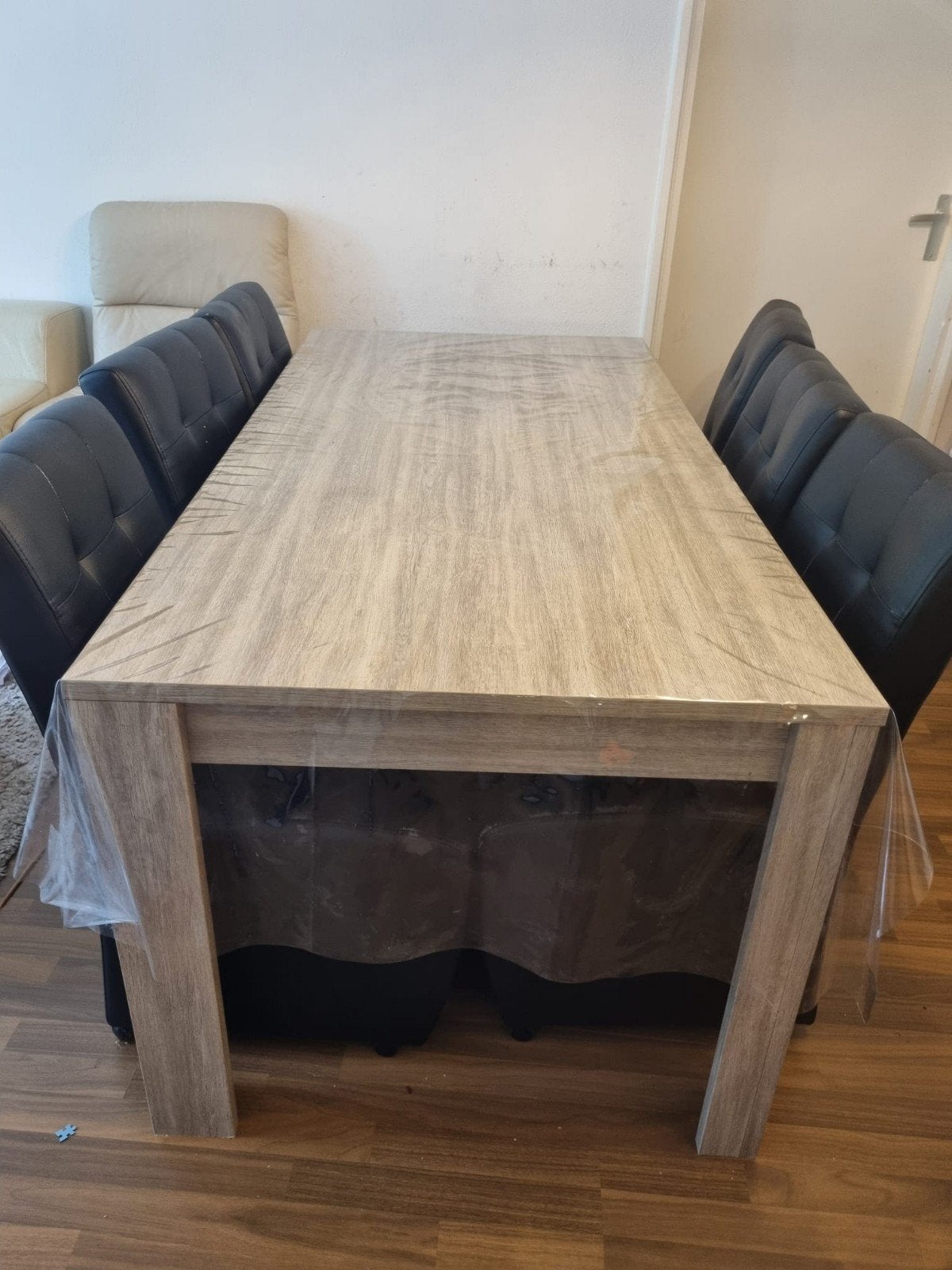 Eettafel met 6 stoelen, Zo goed als nieuw, Modern, Vier personen, Rechthoekig