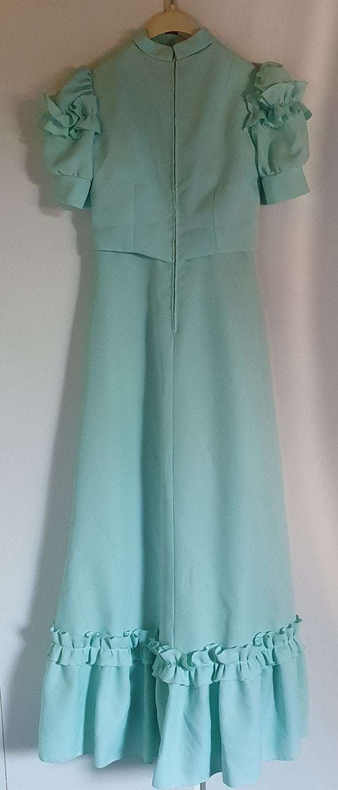 Trouwjurk uit de jaren 70, maat 38, mintgroen, Kleding | Dames, Trouwkleding en Trouwaccessoires, Ophalen, Gedragen, Overige kleuren