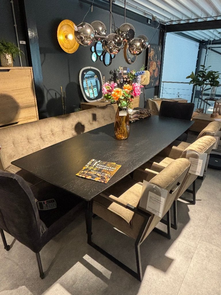 Eetkamertafel Ramon 240 x 100 Eikenhout, Huis en Inrichting, Tafels | Eettafels, Ophalen, Eikenhout, 50 tot 100 cm, Vijf personen of meer