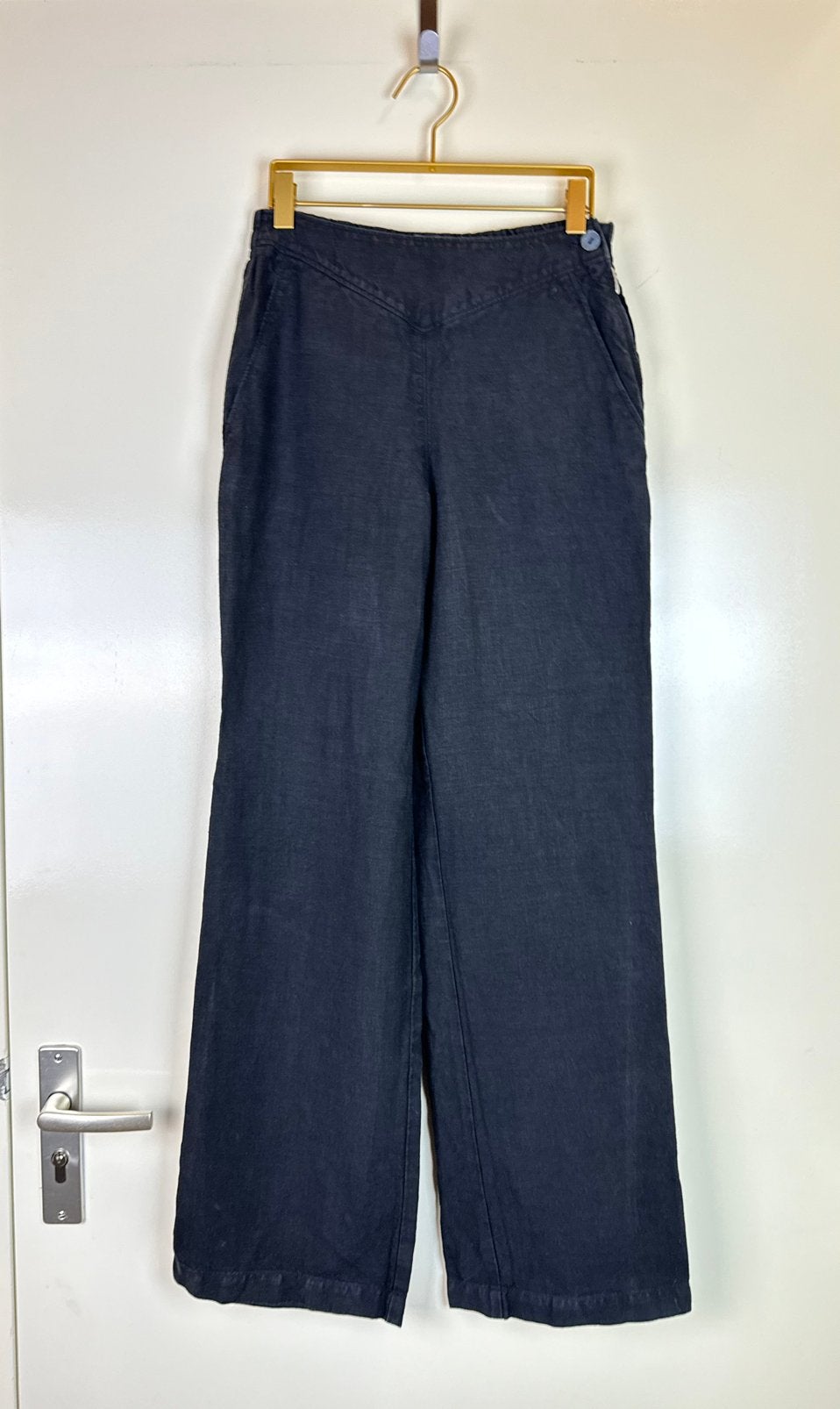 OSKA 100% linen black wide leg pants broek avant garde 0/XS, Zwart, Ophalen of Verzenden, Zo goed als nieuw, Maat 34 (XS) of kleiner