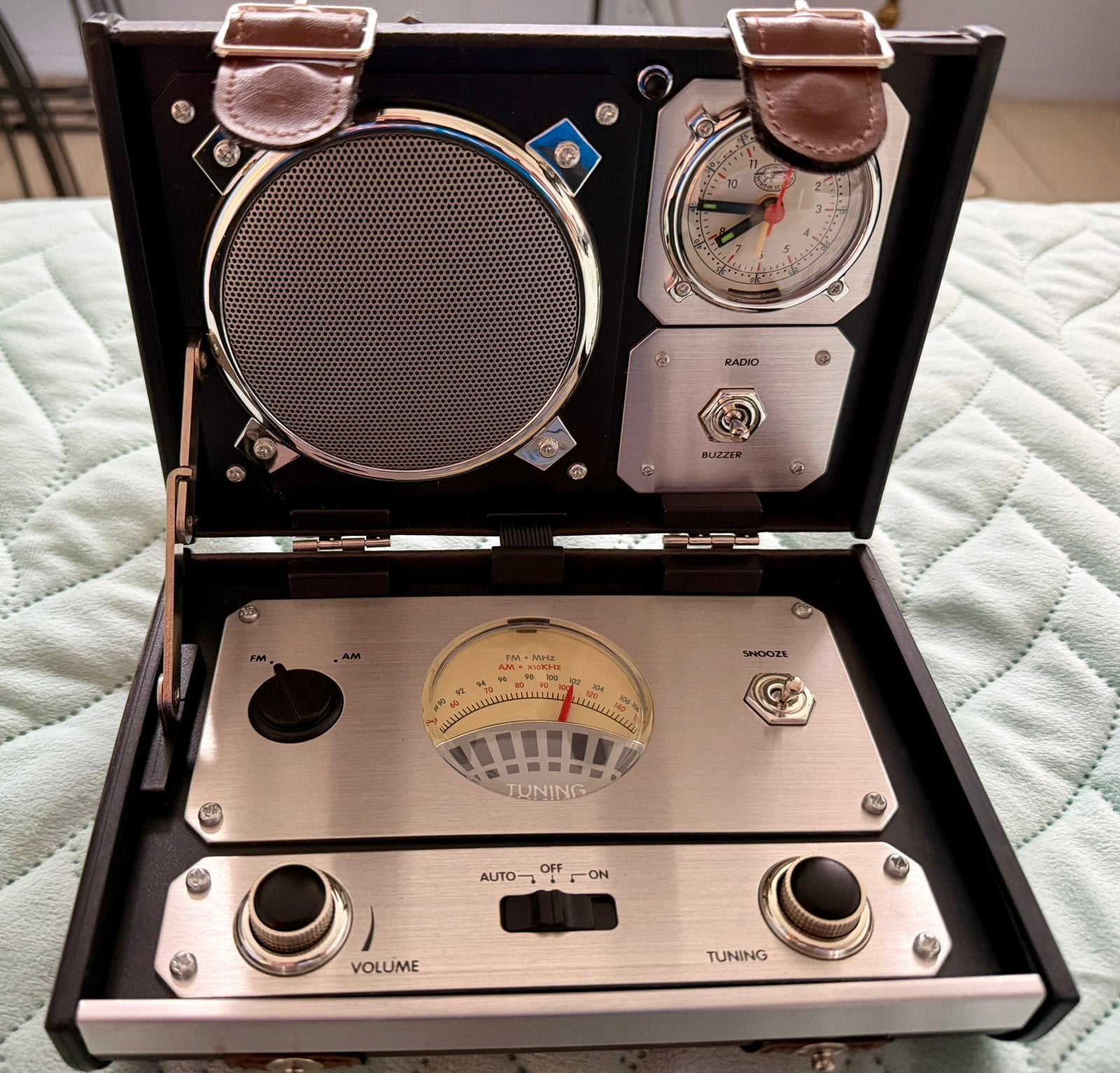 Spirit of St. Louis vintage FM/AM clock radio, Ophalen of Verzenden, Zo goed als nieuw, Wereldontvanger