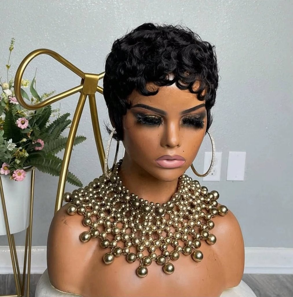 Korte Zwarte Pixie Cut Dames Pruik, Verzenden, Nieuw, Pruik of Haarverlenging