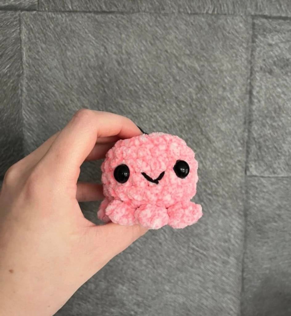 Schattige roze gehaakte octopus knuffel, Overige merken, Overige typen, Nieuw, Ophalen of Verzenden