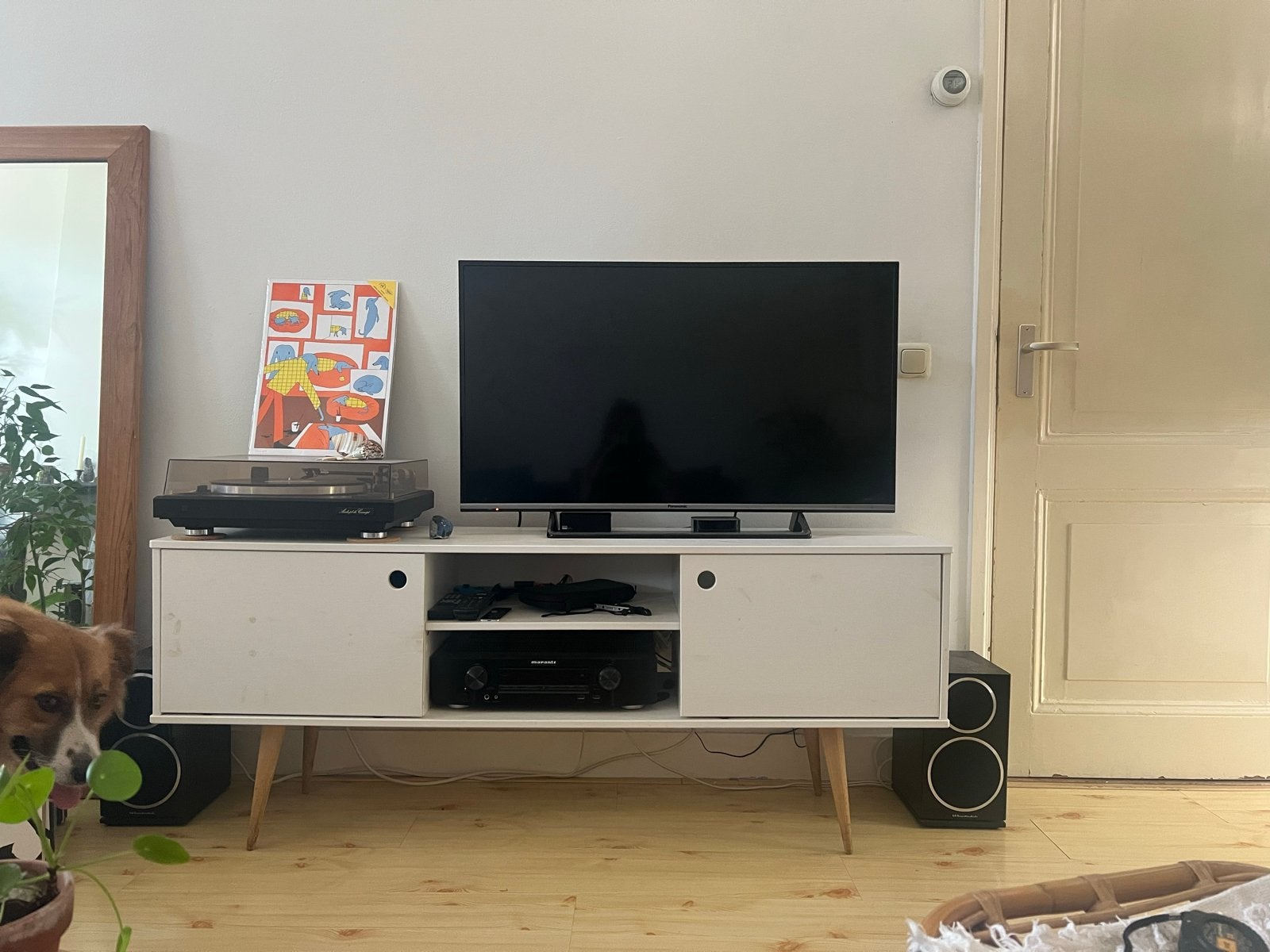 Tv meubel, Gebruikt, 150 tot 200 cm, Eikenhout, Ophalen of Verzenden