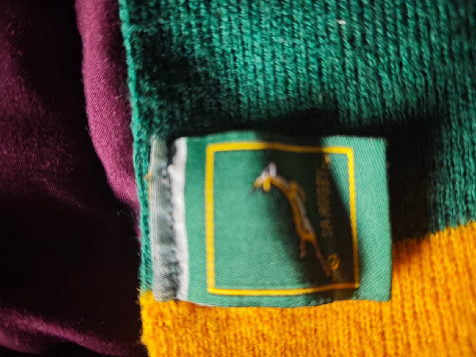 Officiële Springboks supporters sjaal - groen & goud, Kleding | Dames, Springboks, Verzenden, Zo goed als nieuw, Sjaal