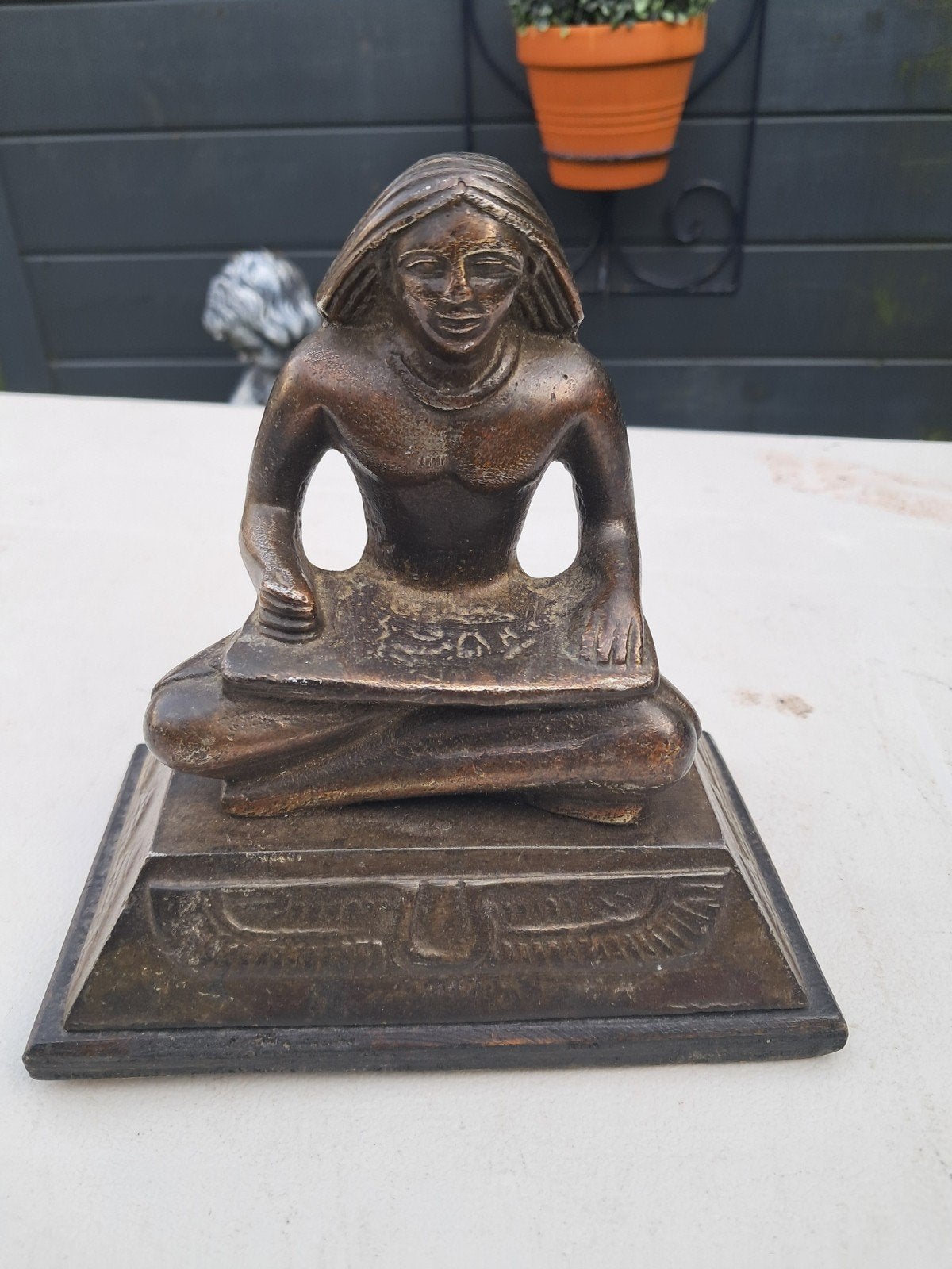 Zittende Egyptische schrijver beeldje, Antiek en Kunst, Ophalen of Verzenden