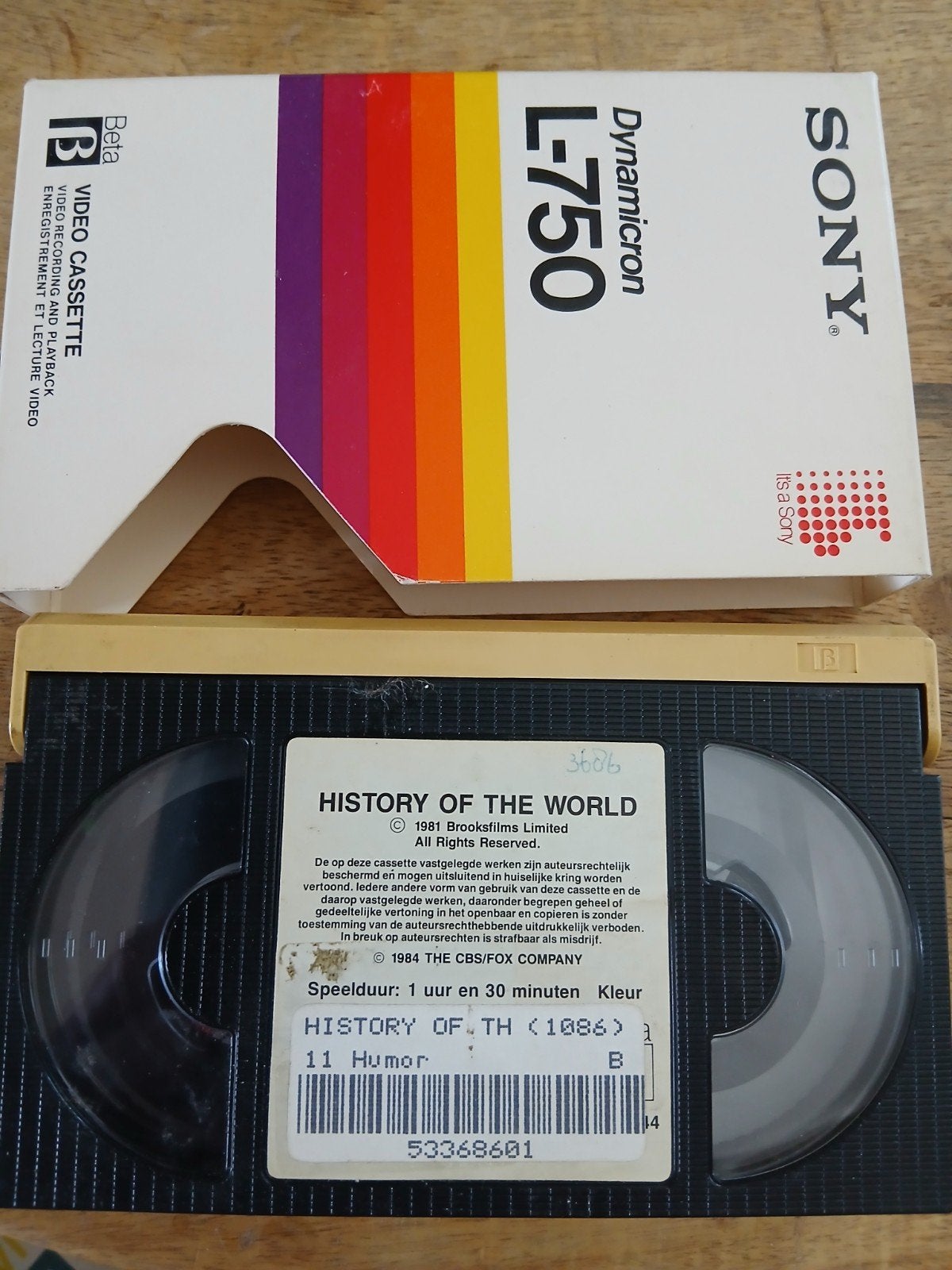 BETAMAX TAPE * HISTORY OF THE WORLD * EX RENTAL *, Alle leeftijden, Ophalen of Verzenden, Zo goed als nieuw