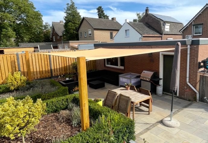 Schaduwdoek mesh 4,6 x 6,6, Tuin en Terras, Schaduwdoeken, Ophalen, Zo goed als nieuw