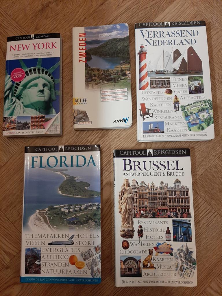 5 Reisgidsen Capitool ANWB Florida New York Zweden Brussel, Capitool, Europa, Ophalen of Verzenden, Zo goed als nieuw
