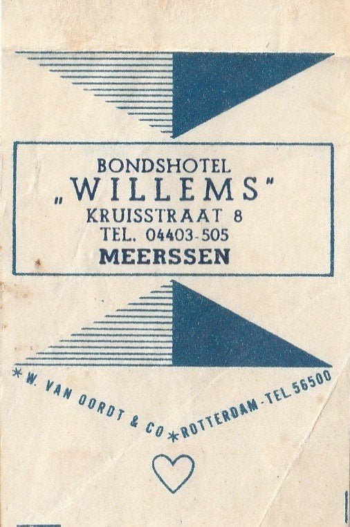 Bonds hotel Willems Kruisstraat Meerssen, Ophalen of Verzenden