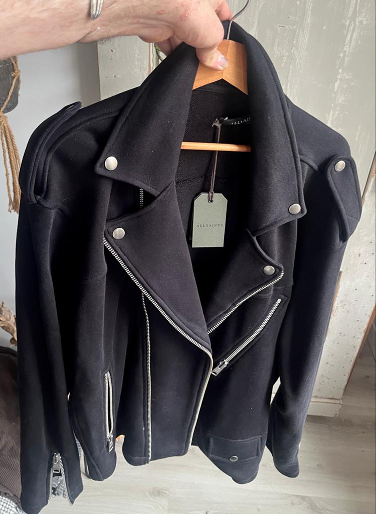 AllSaints Oversized Vikan Jas Zwart met Labels - 100% Katoen, Kleding | Heren, Jassen | Zomer, Ophalen of Verzenden, Nieuw, Maat 48/50 (M)