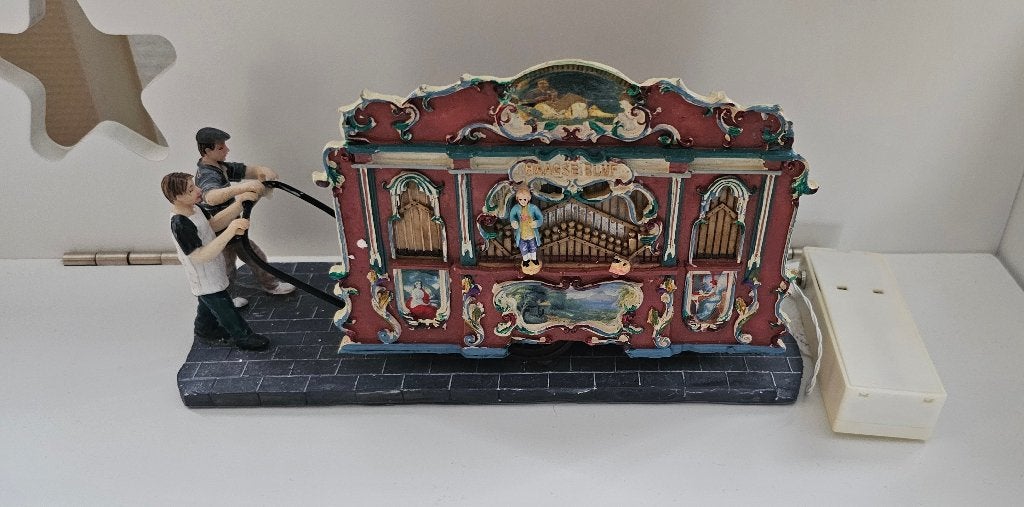 Kerstdorp miniatuur draaiorgel, Ophalen of Verzenden, Gebruikt