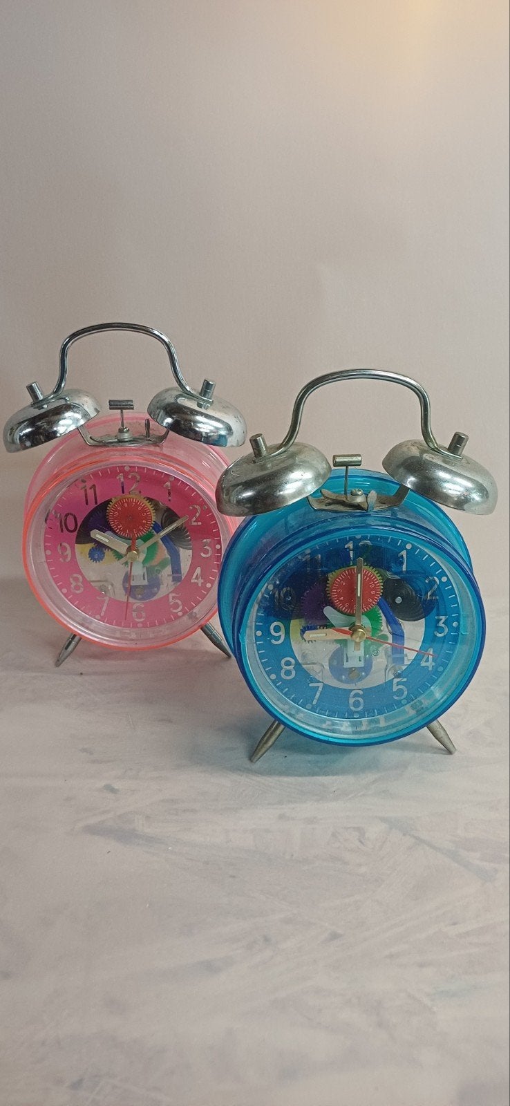 Vintage wekker alarmbel transparant, Ophalen of Verzenden