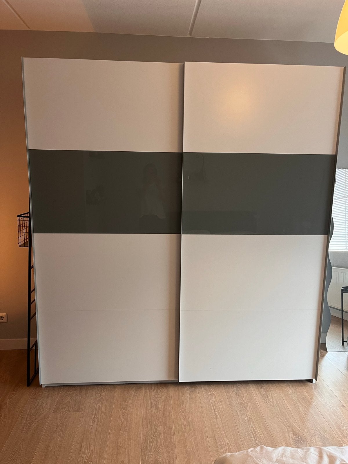 Kledingkast met schuifdeuren, 200xh 220 cm, Huis en Inrichting, Kasten | Kledingkasten, Ophalen, Gebruikt, 200 cm of meer, Met deur(en)