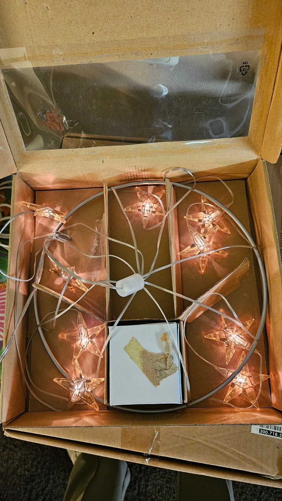 vintage Glänsa lichtkrans met sterren in originele verpakkin, Ophalen of Verzenden, Zo goed als nieuw
