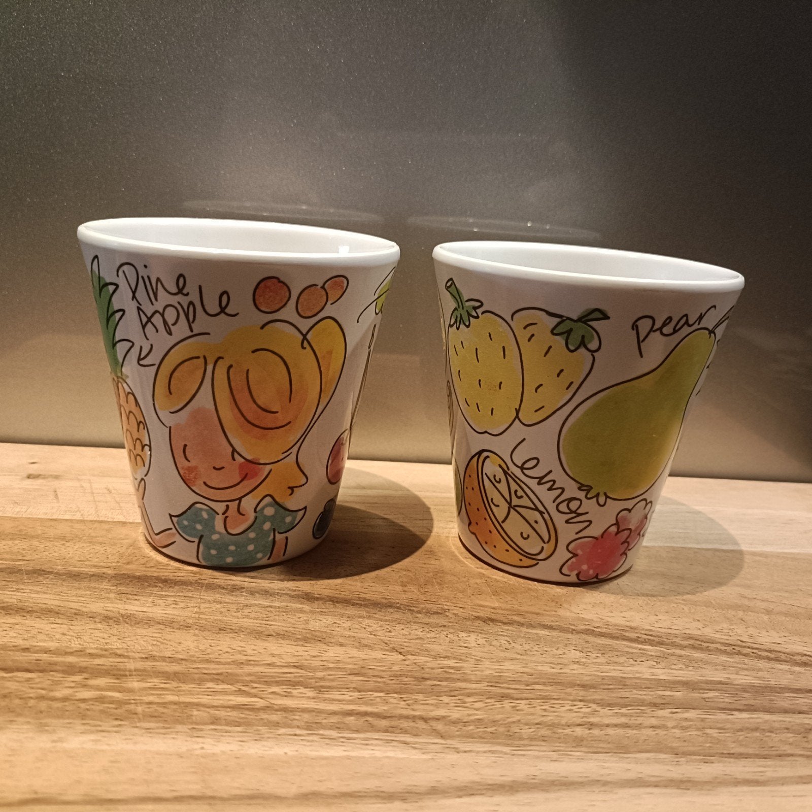Blond Amsterdam twee limonade bekers, Kunststof, Gebruikt, Ophalen of Verzenden, Kop(pen) en/of Schotel(s)