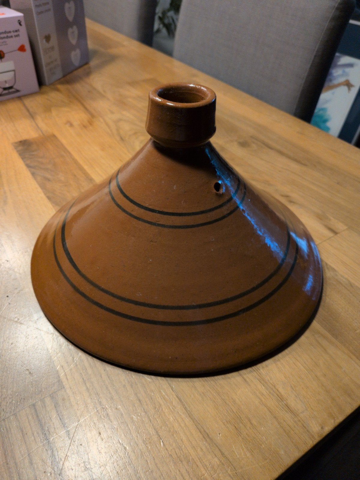 Tajine deksel - bruin aardewerk (diameter 30 cm), Ophalen of Verzenden, Steen/keramiek, Bruin, Overige typen