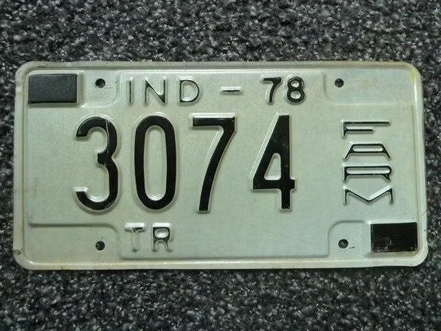 Kentekenplaat Licenseplate Indiana Farm 78 USA, Verzenden, Gebruikt, Auto's