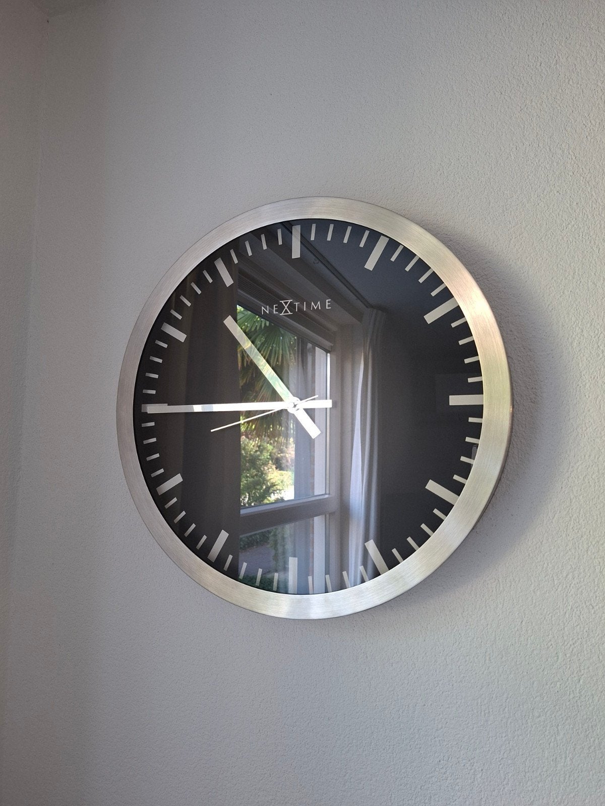 Uiterst Stille Wandklok - Nextime Design, Wandklok, Analoog, Ophalen of Verzenden, Zo goed als nieuw