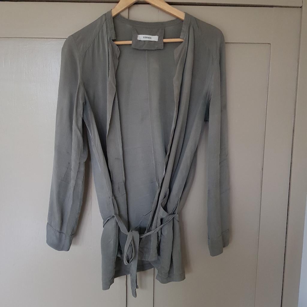 Humanoid groene khaki overslag blouse dames S, Kleding | Dames, Humanoid, Verzenden, Maat 36 (S), Gedragen