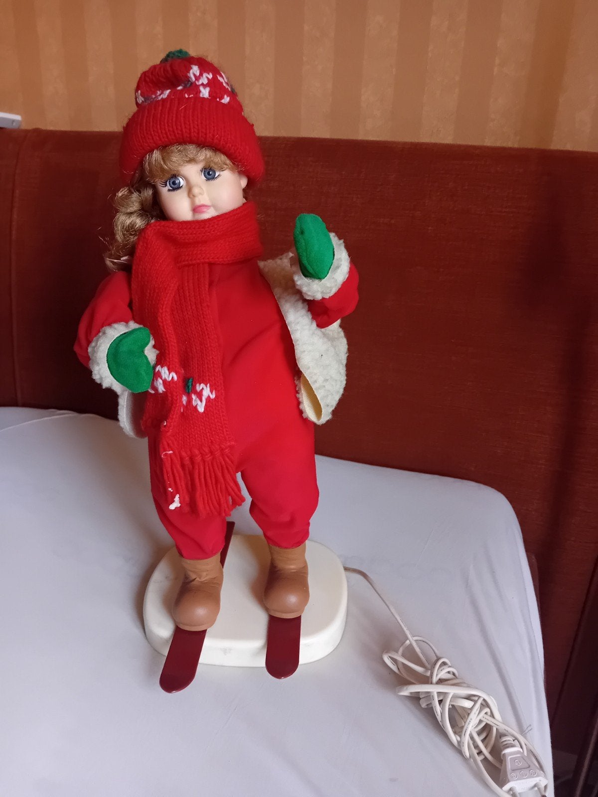 kerstman die ski,d op stroom, Ophalen of Verzenden