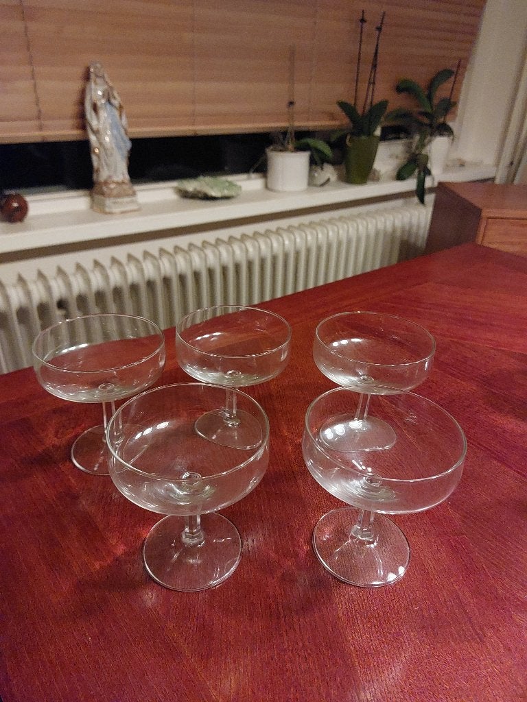 Set van 6 vintage champagnecoupes, Verzamelen, Glas en Borrelglaasjes, Ophalen of Verzenden, Gebruikt, Overige typen