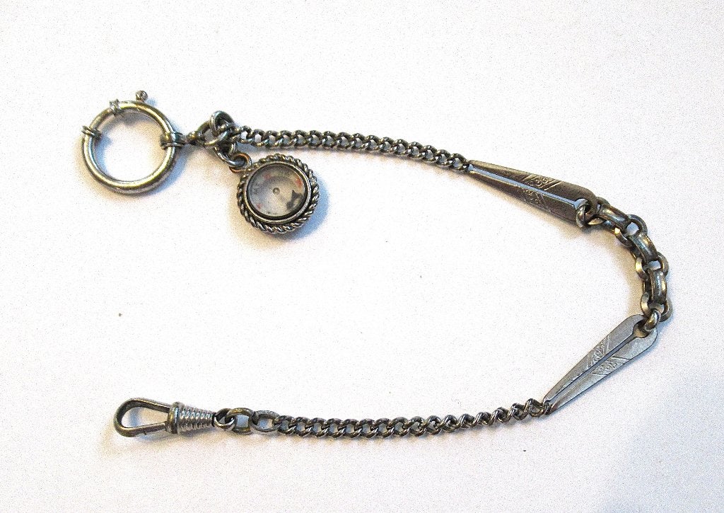 Antieke Junghans Stijl zakhorloge ketting met hangertje., Antiek en Kunst, Antiek | Klokken, Ophalen of Verzenden