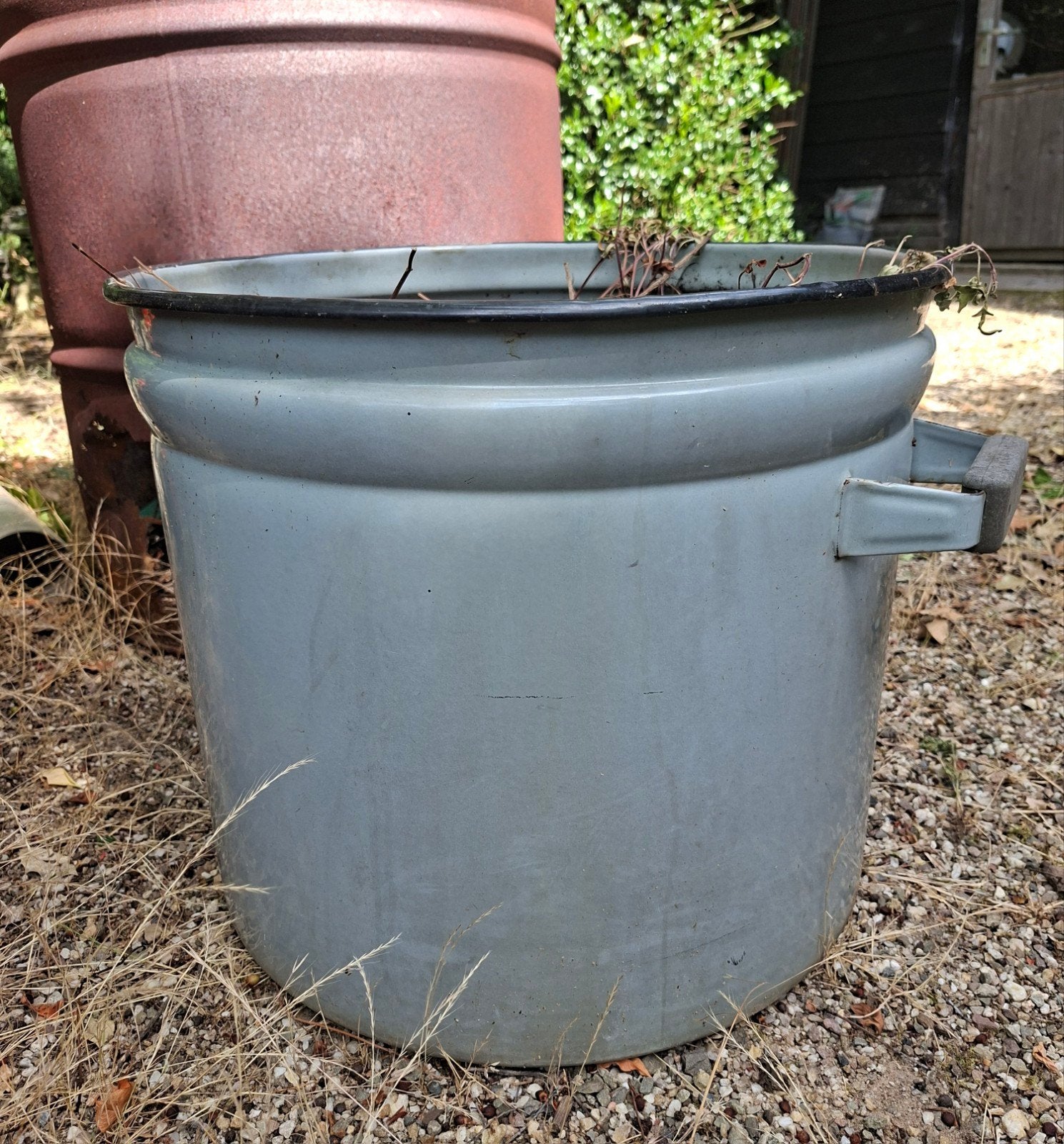 Gratis ophalen emaille plantenpot, Ophalen of Verzenden, Gebruikt, Overige typen