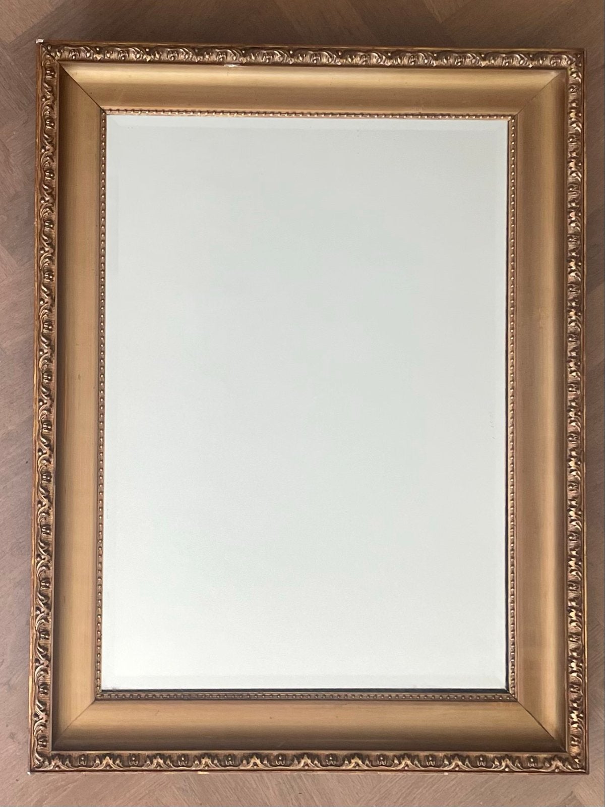 Barok spiegel met sierlijke gouden lijst 80x62cm, Ophalen, Rechthoekig, 50 tot 100 cm, Minder dan 100 cm