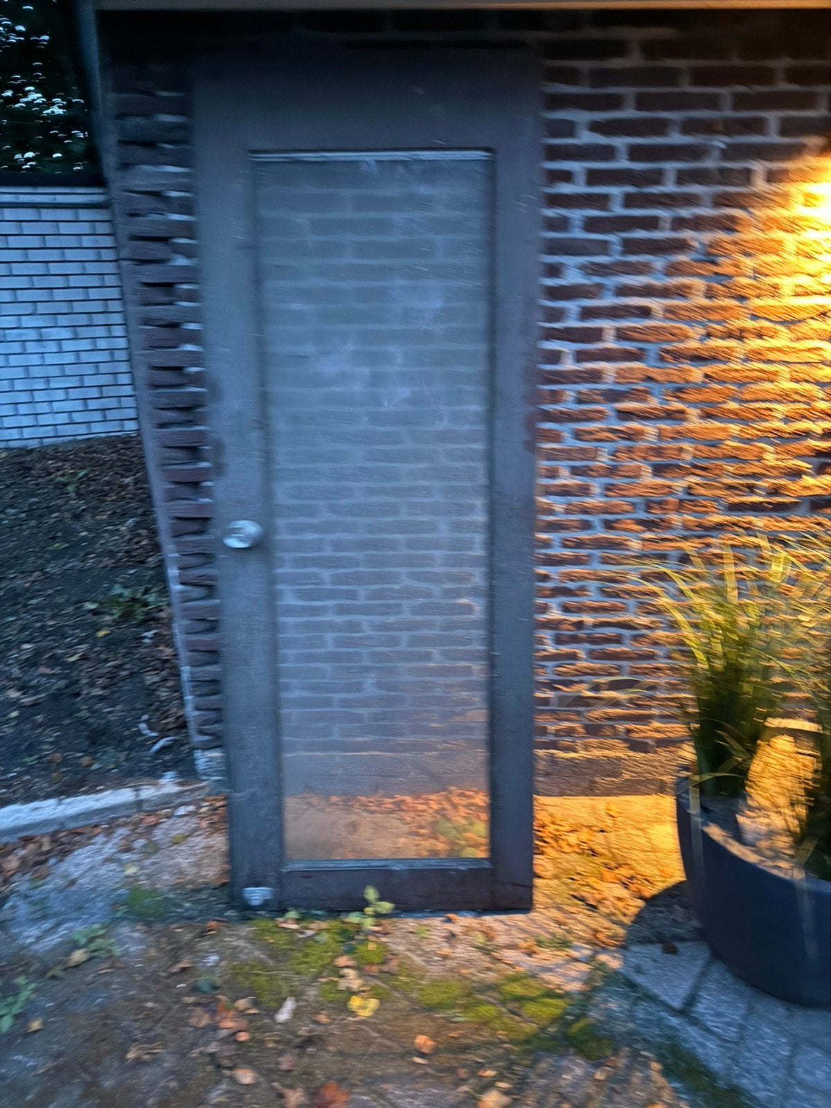 Hardhouten deur met enkelglas, Ophalen, Zo goed als nieuw, Buitendeur, 200 tot 215 cm