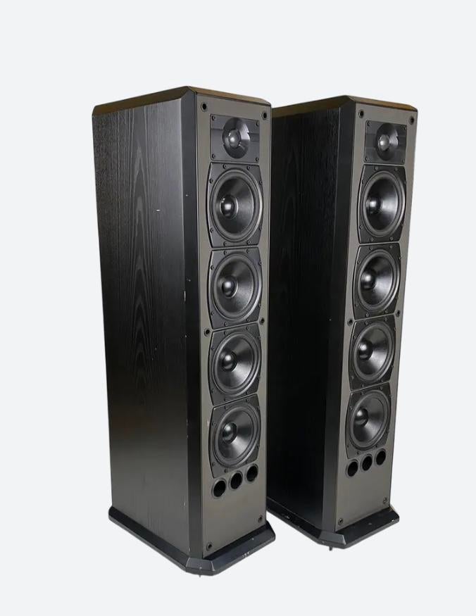 Mission 753 luidspreker set  zwart, Zo goed als nieuw, 60 tot 120 watt, Front, Rear of Stereo speakers, Ophalen