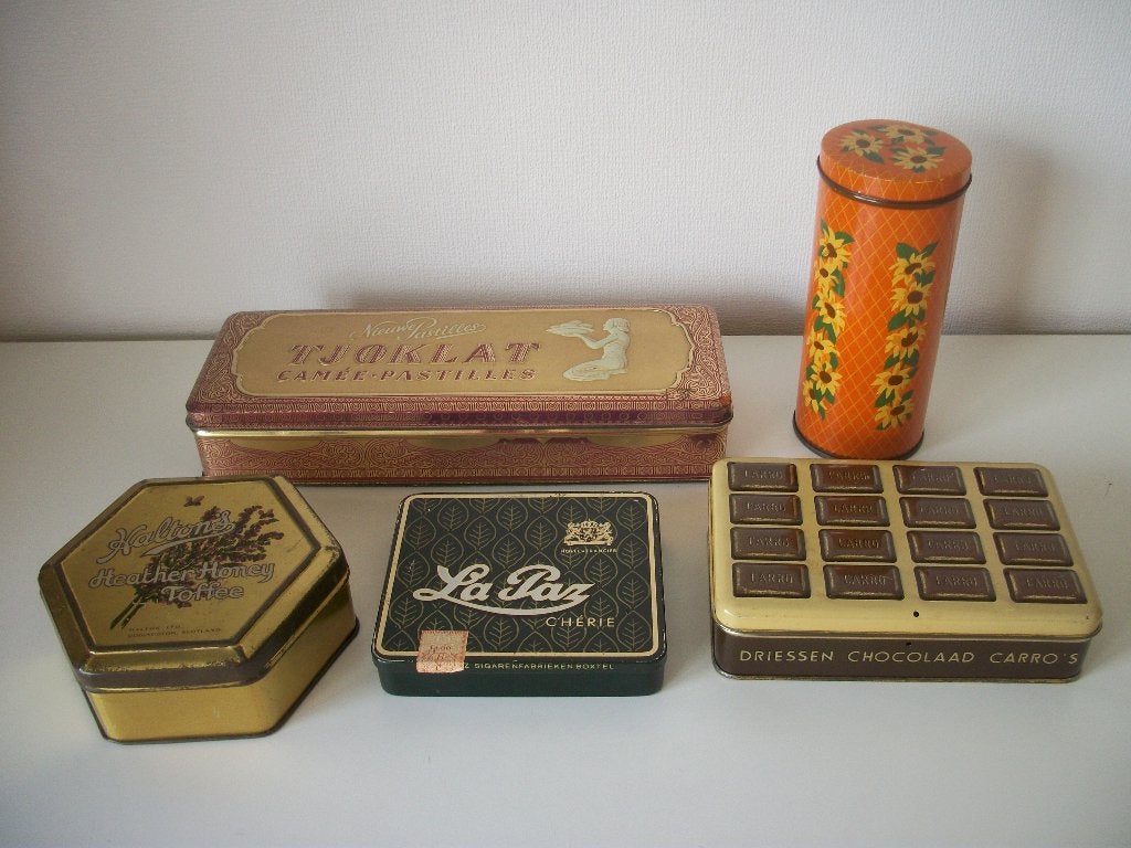 Driessen Chocolaad Carro’s - Chocolade Vintage jaren 50 p.st, Verzamelen, Blikken, Ophalen of Verzenden, Gebruikt, Overige, Overige merken