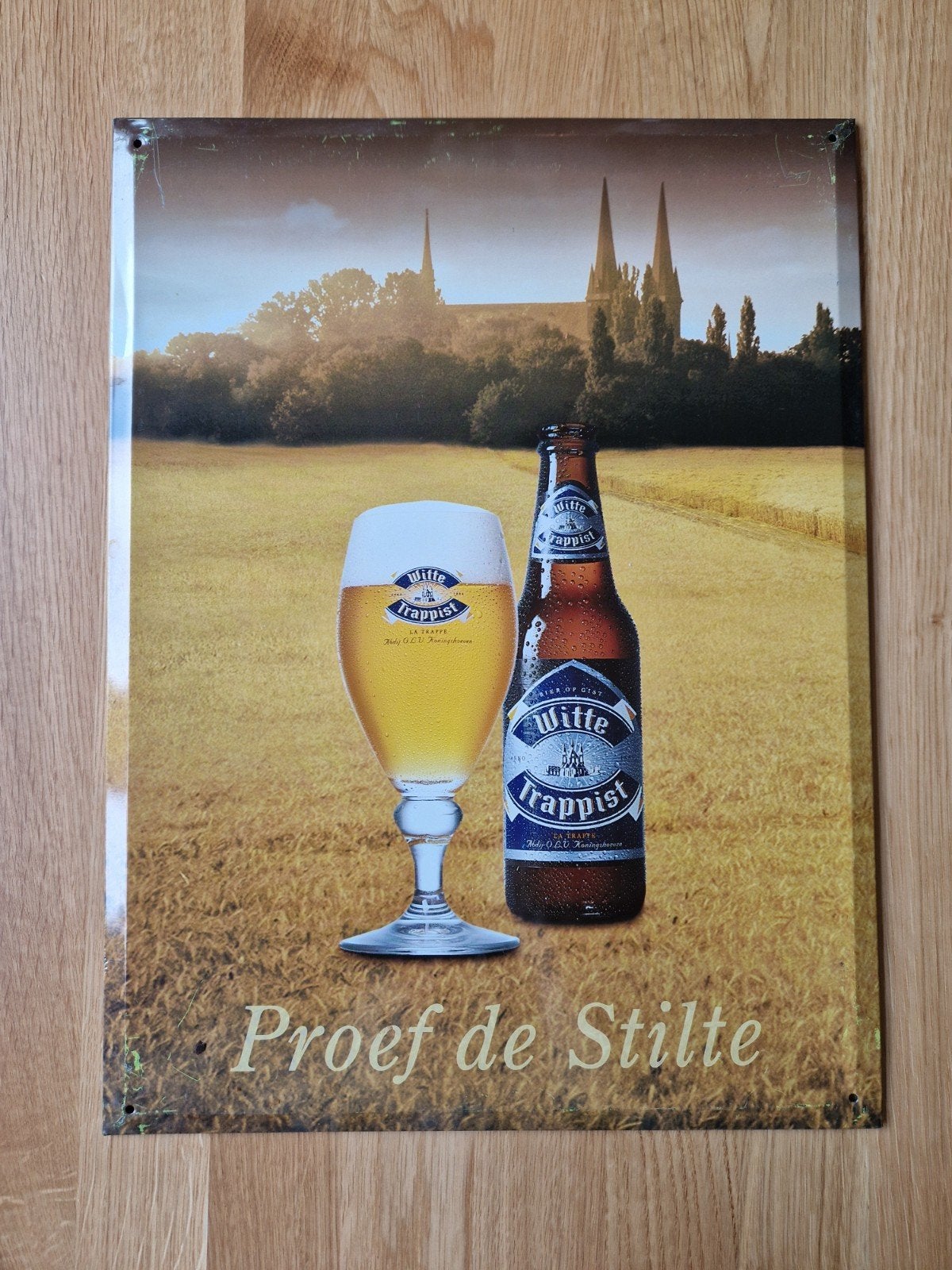 La Trappe reclame bord blik, Verzamelen, Merken en Reclamevoorwerpen, Ophalen of Verzenden, Gebruikt, Reclamebord