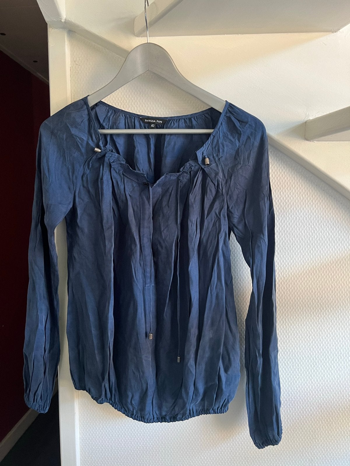 Patrizia Pepe blouse maat 40, S-M, Ophalen of Verzenden, Gedragen, Maat 38/40 (M), Blauw