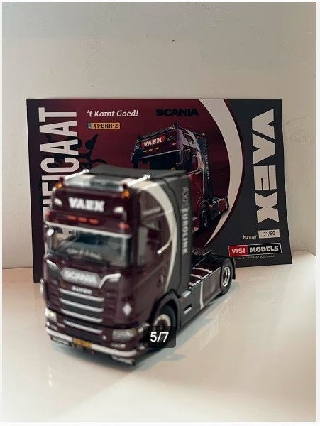 Mooie WSI Scania super trekker Vaex o.v.p. met certificaat, Ophalen of Verzenden, Nieuw, Bus of Vrachtwagen, Wsi