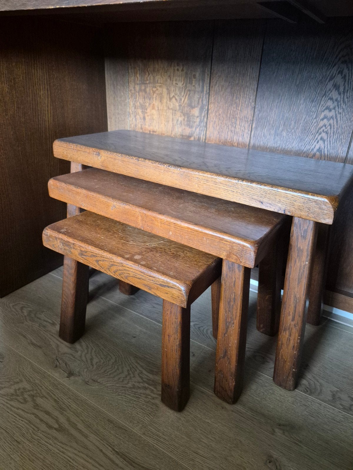 Set van 3 houten bijzettafels - Nesttafels, Antiek en Kunst, Ophalen