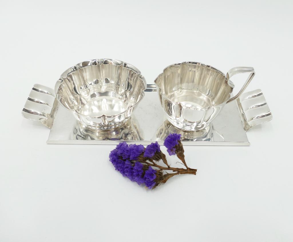 Gero, Georg Nilsson - Verzilverd Roomstel - 1940's, Ophalen of Verzenden, Zilver