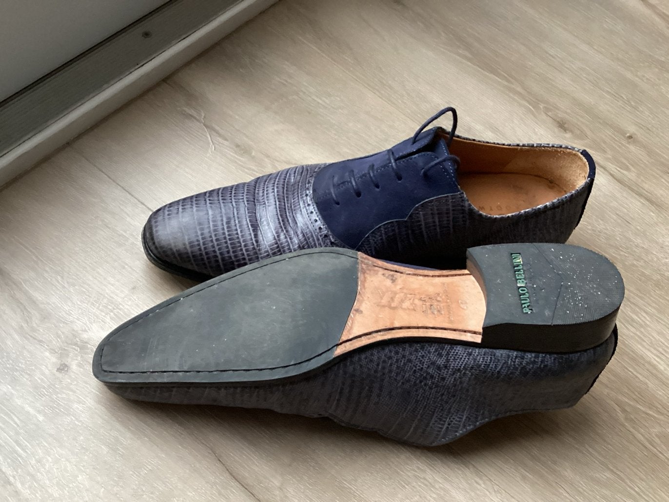 Stijlvolle Paolo Bellini veterschoenen, maat 43, Kleding | Heren, Schoenen, Zo goed als nieuw, Veterschoenen, Blauw, Ophalen of Verzenden
