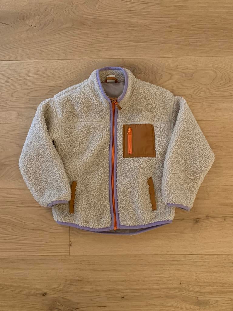 Teddy jasje beige lila maat 104 merk Lindex tussenin jasje, Kinderen en Baby's, Kinderkleding | Maat 104, Ophalen, Gebruikt, Jongen of Meisje