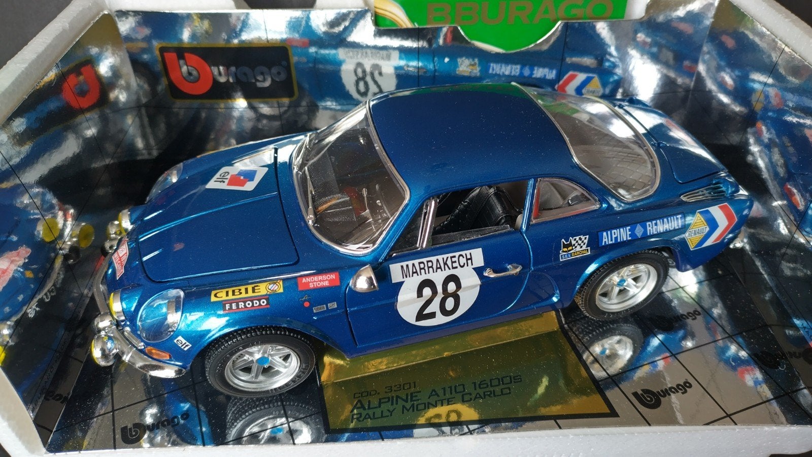 Renault Alpine a110 Rally Monte Carlo 1971 1:16 Bburago Pol, Auto, Verzenden, ., Nieuw