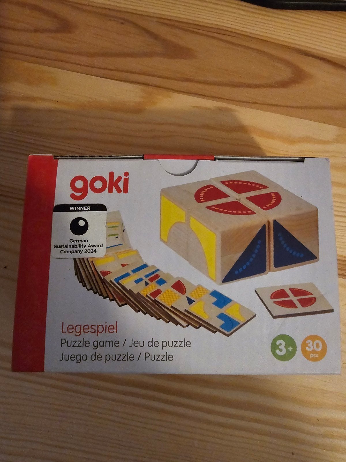 Goki Legespiel Houten Puzzelspel 30 Stuks, 2 tot 4 jaar, 10 tot 50 stukjes, Nieuw, Ophalen of Verzenden