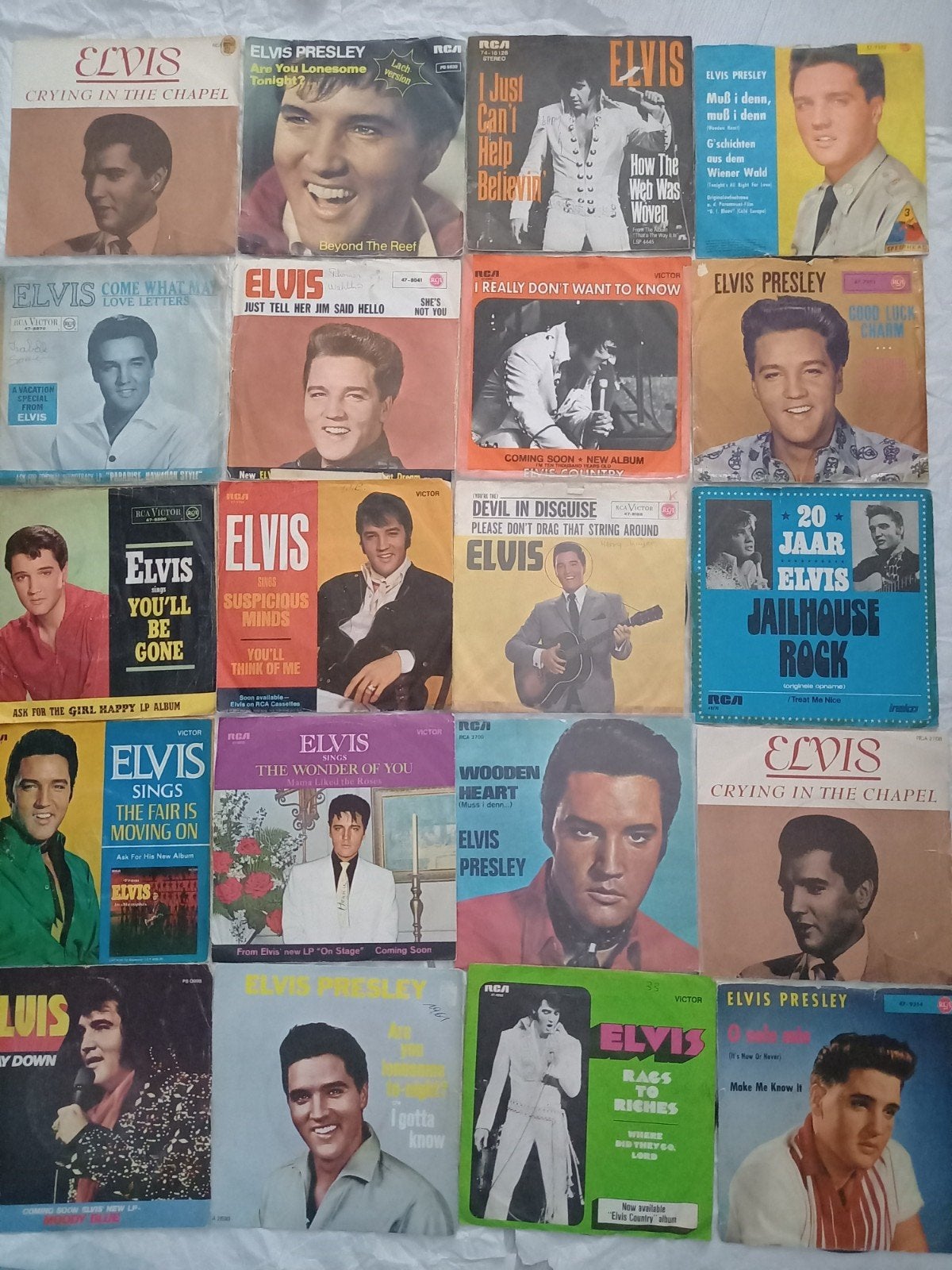 Elvis Presley  singles verzameling, Ophalen of Verzenden, Zo goed als nieuw, Pop