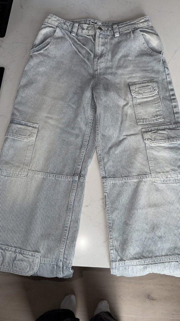 Cargo jeans Bershka maat 34, Ophalen of Verzenden, Gedragen, Blauw, W27 (confectie 34) of kleiner