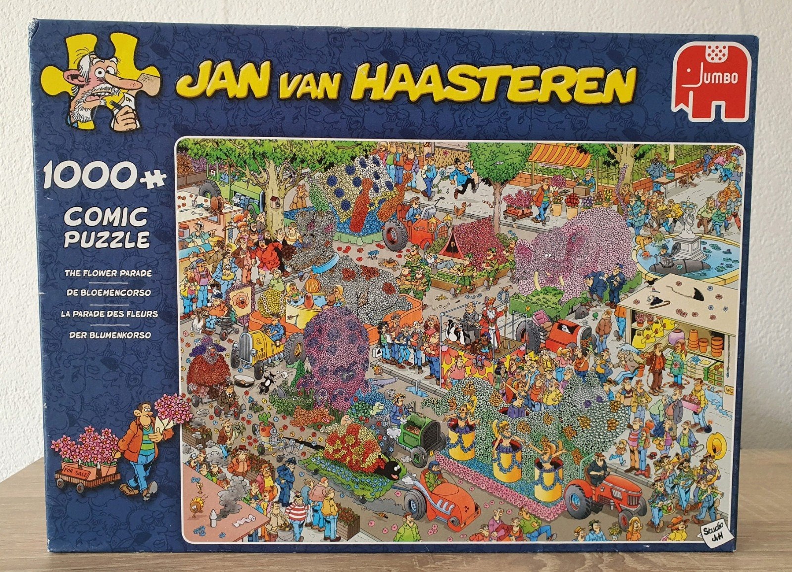 Jan van Haasteren puzzel Bloemencorso te koop of ruilen, Ophalen of Verzenden, 500 t/m 1500 stukjes, Zo goed als nieuw