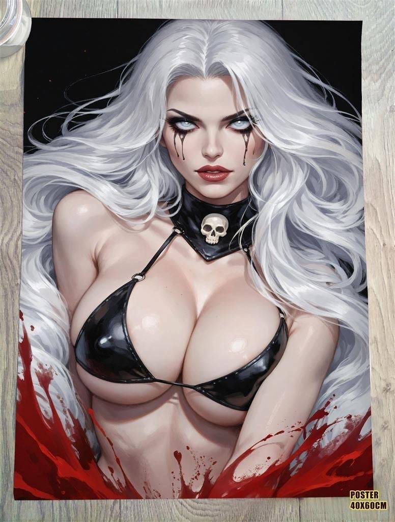 Black Cat Fantasy Gothic Sexy Strip horror mancave Poster, Verzenden, Nieuw, A1 t/m A3, Film en Tv