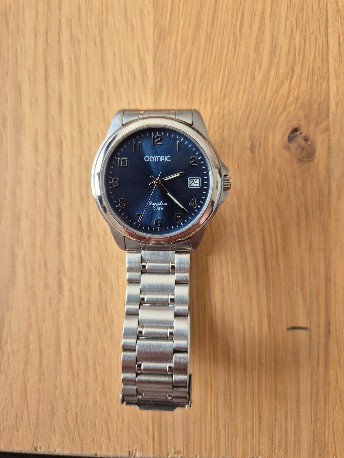 Olympic Horloge Sapphire 10 ATM 26HSS075, Sieraden, Tassen en Uiterlijk, Overige merken, Staal, Staal, Verzenden