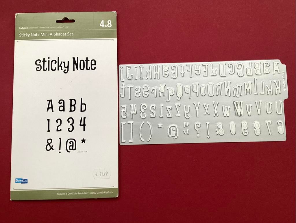 Snijmal alfabet ; Sticky Note, Ophalen of Verzenden, Zo goed als nieuw, Frame of Mal